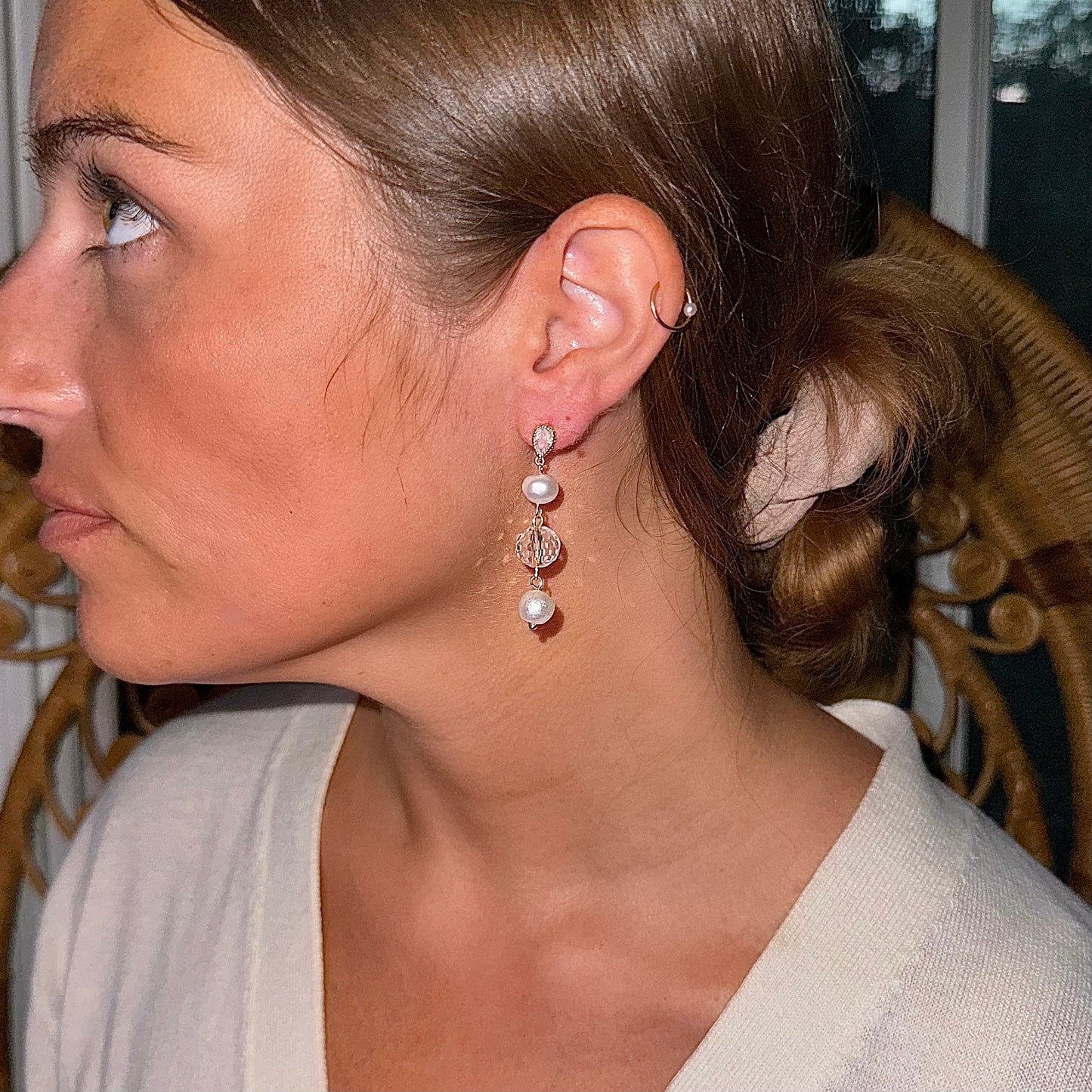 The Disco Pearl Drop Earrings