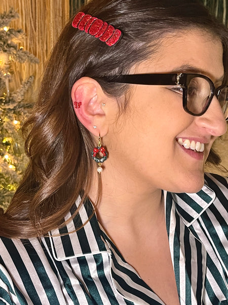 The Wreath Pearl Drop Huggies